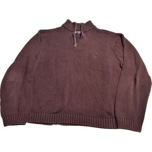 Chaps Maroon Men's Size XL Quarter‎ Zip Sweater